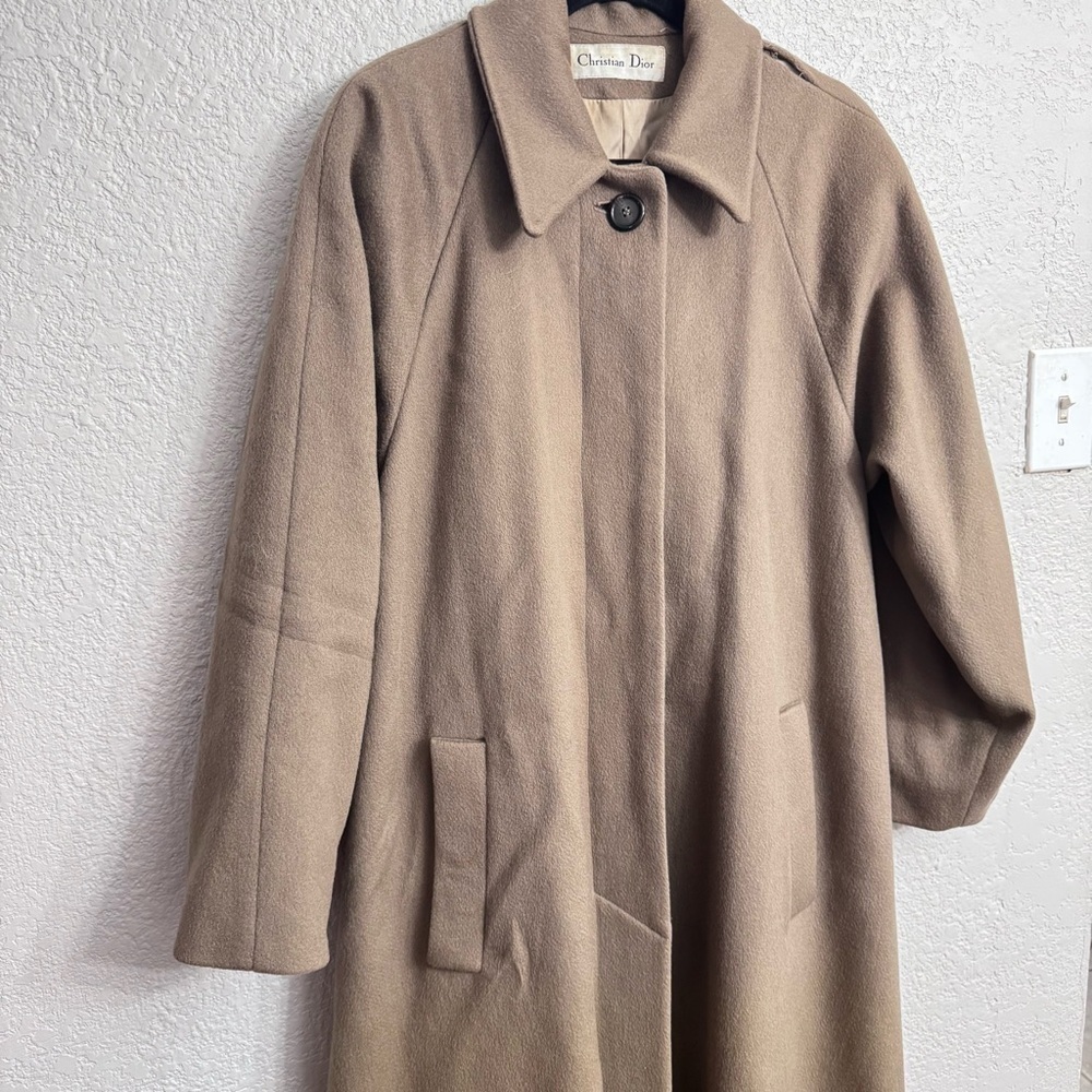 Vintage Christian Dior Tan Swing Pea Coat - Size Unknown - Picture 3 of 8